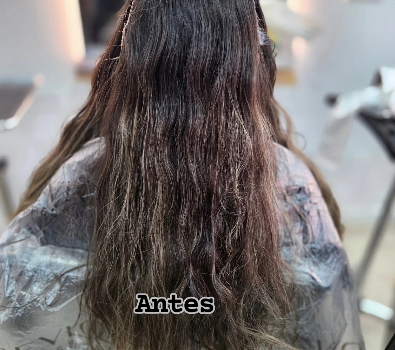 Antes del tratamiento de coloración